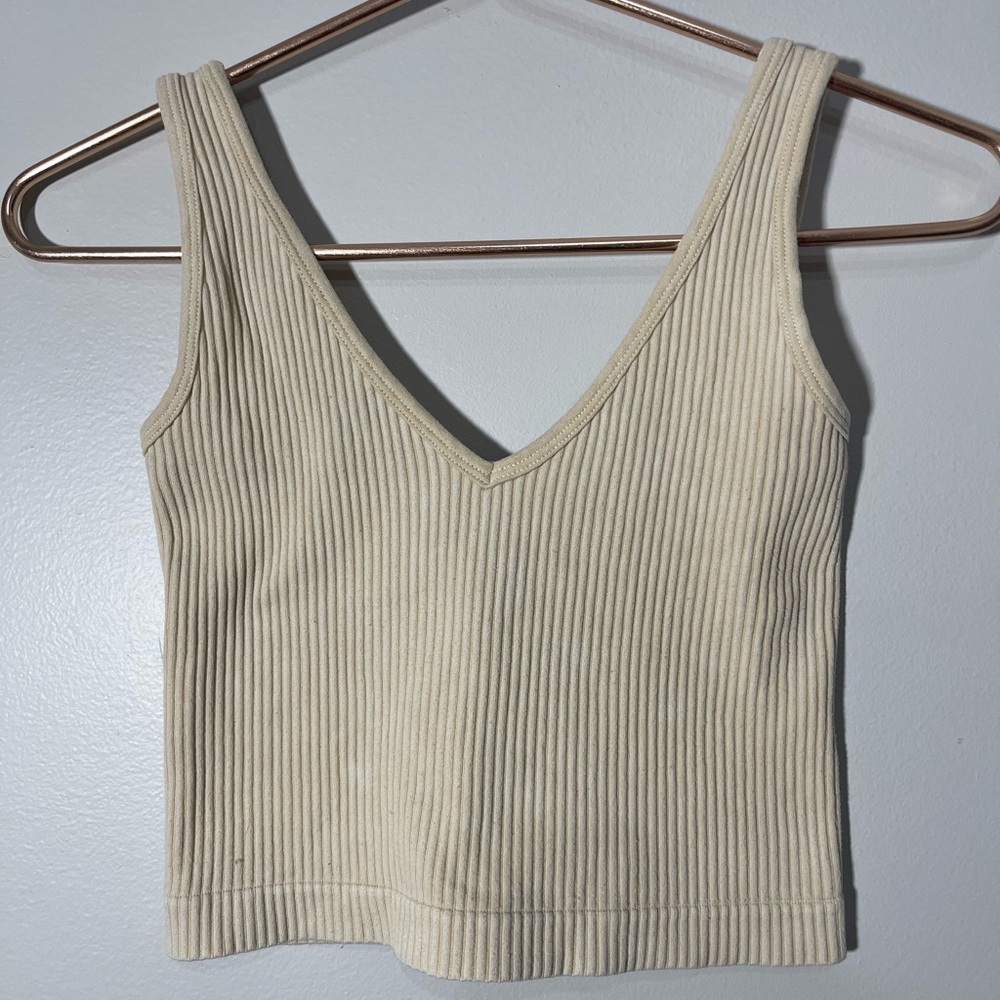 Aura Ribbed Crop Tank (Small)